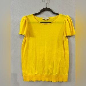 Loft Lemon Yellow Cotton Sweater Size L. NWOT, never worn.